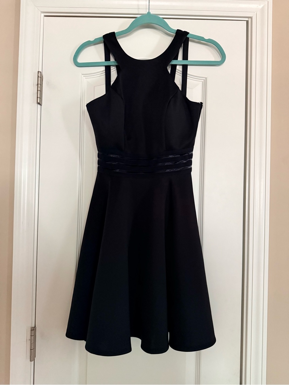 Classic Black A-Line Dress with Strappy Back